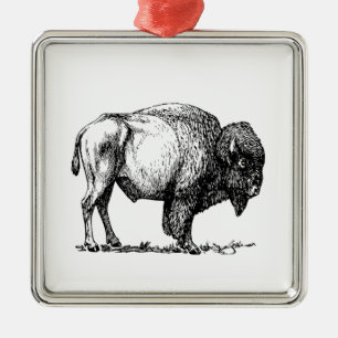 American Buffalo Bison Metal Ornament