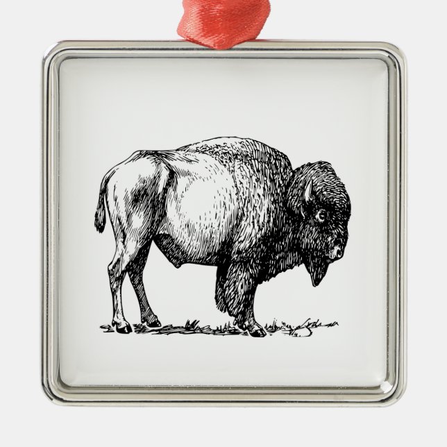 American Buffalo Bison Metal Ornament (Front)