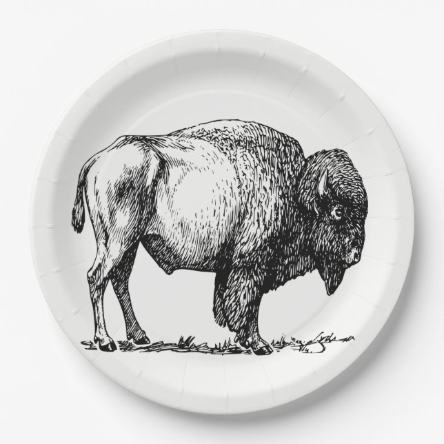 American Buffalo Bison Paper Plates (Front)