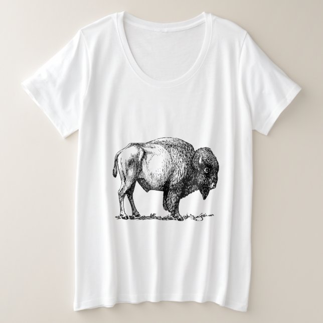 American Buffalo Bison Plus Size T-Shirt (Design Front)