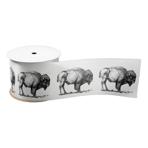 American Buffalo Bison Satin Ribbon