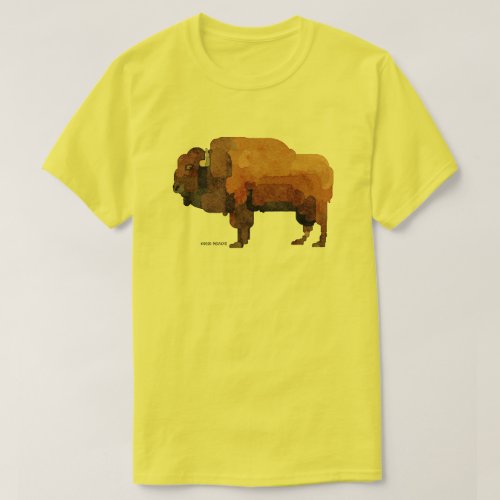 American Buffalo Bison Watercolor T_shirt