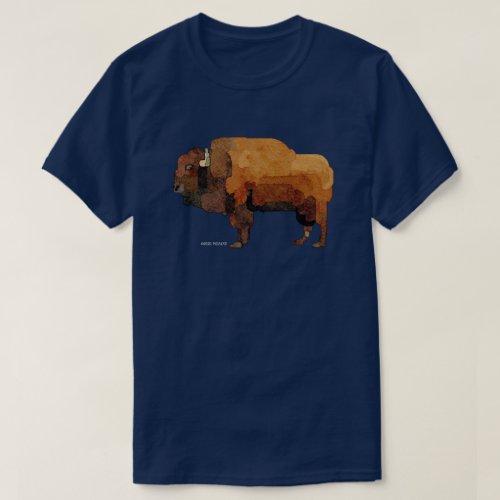 American Buffalo Bison Watercolor T_shirt