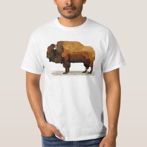 American Buffalo Bison Watercolor T_shirt