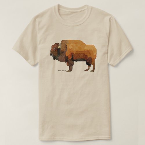 American Buffalo Bison Watercolor T_shirt