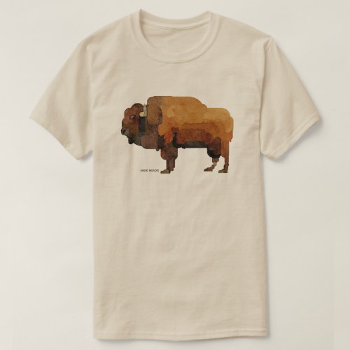 American Buffalo Bison Watercolor T_shirt