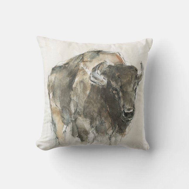 American Buffalo I Throw Pillow (Front)