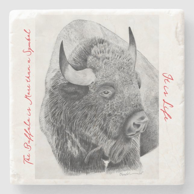 American Buffalo Stone Coaster (Front)