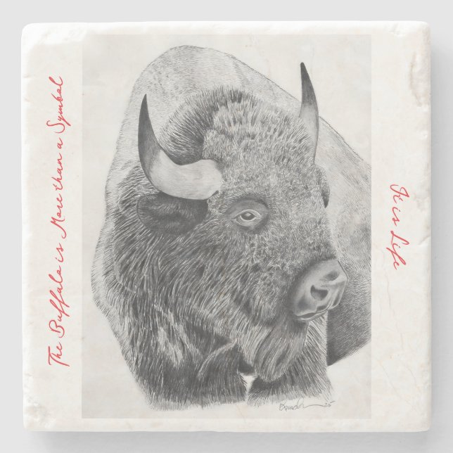 American Buffalo Stone Coaster (Front)