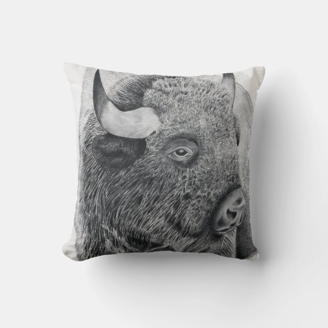 American Buffalo Throw Pillow (Front)