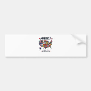 American Built by Immigrants Patriotic American Bumper Sticker