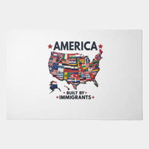 American Built by Immigrants Patriotic American Doormat