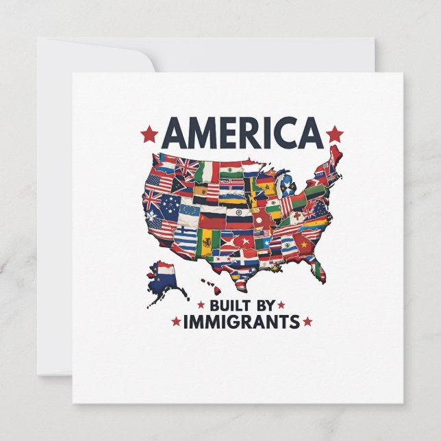 American Built by Immigrants Patriotic American  Holiday Card (Front)