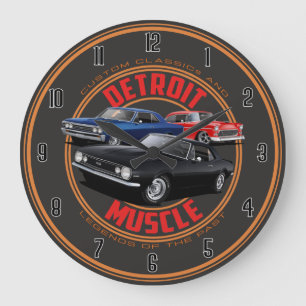 American Built Muscle Cars Large Clock