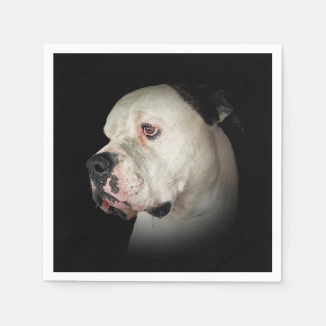 American Bull Dog Portrait Napkins (Front)