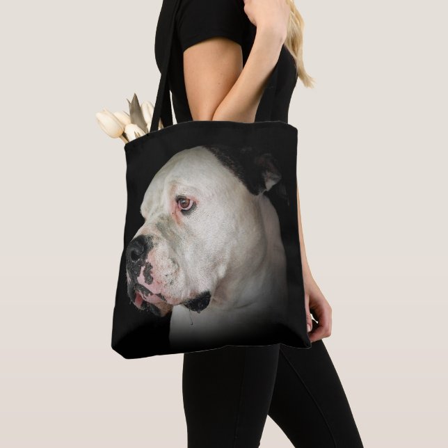 American Bull Dog Portrait Tote Bag (Close Up)