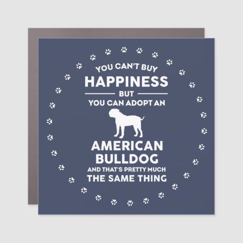 American Bulldog adoption happiness Car Magnet