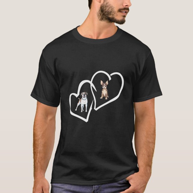 American Bulldog And Chihuahua For Men Or Woman T-Shirt (Front)