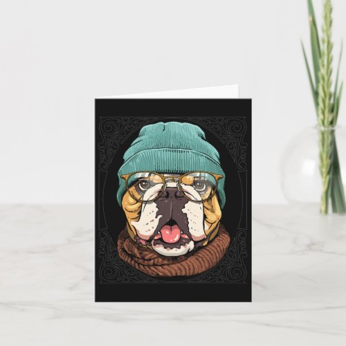 American Bulldog Animal Wearing Sungles Dog Lover  Card