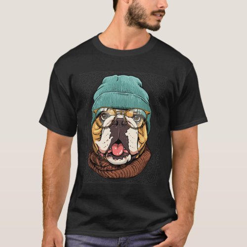 American Bulldog Animal Wearing Sungles Dog Lover  T_Shirt