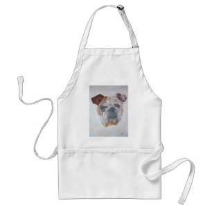 American Bulldog Artistic Pet Portrait Adult Apron
