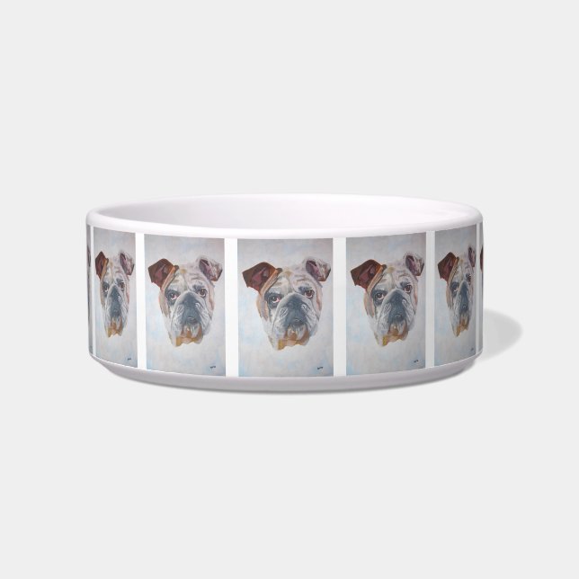 American Bulldog Artistic Pet Portrait Bowl (Front)