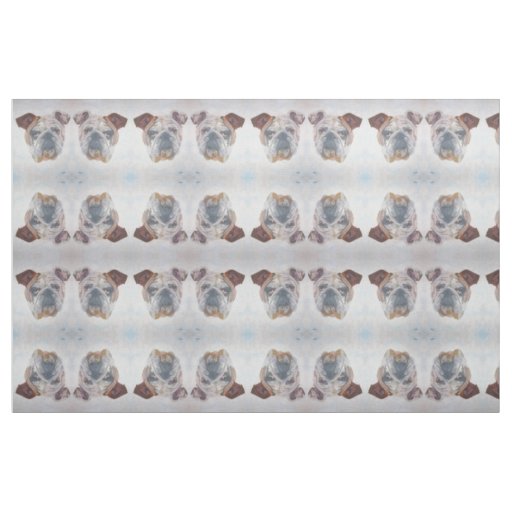 American Bulldog Artistic Pet Portrait Fabric