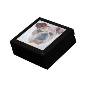 American Bulldog Artistic Pet Portrait Keepsake Box