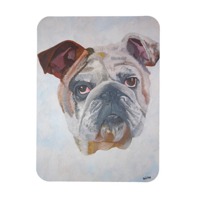 American Bulldog Artistic Pet Portrait Magnet (Vertical)