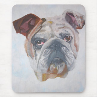 American Bulldog Artistic Pet Portrait Mouse Pad