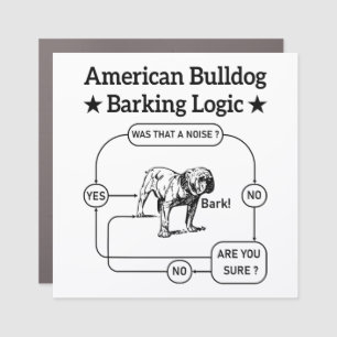 American Bulldog Barking Logic Dogs Lovers Puppy Car Magnet