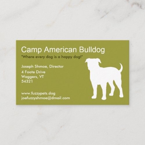 American Bulldog Business Card Template