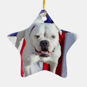 American Bulldog Ceramic Ornament