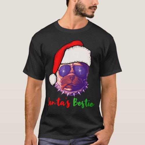 American Bulldog Christmas Santas Bestie T_Shirt