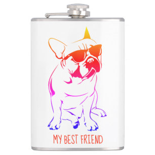 AMERICAN BULLDOG COLOURFUL FLASK