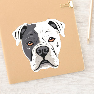 American Bulldog Cute Funny Cartoon Dog Custom Cut Sticker
