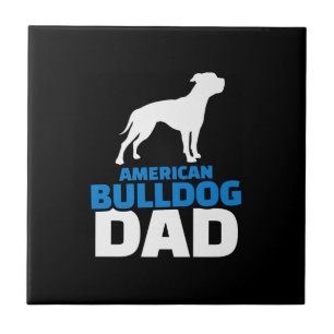 American Bulldog Dad Premium Gift For Bulldog Love Ceramic Tile