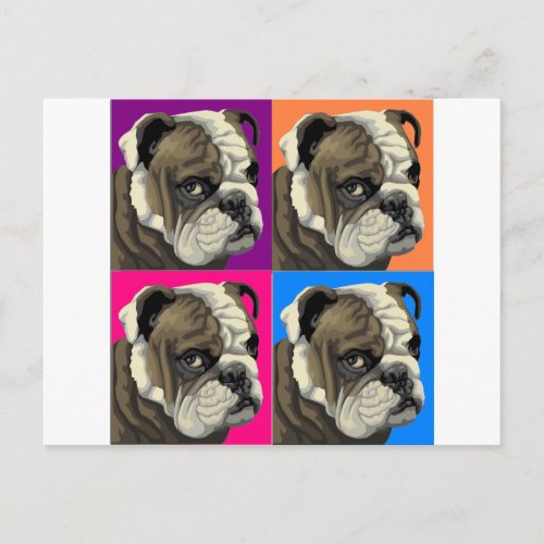 American Bulldog Does Pastel Postcard