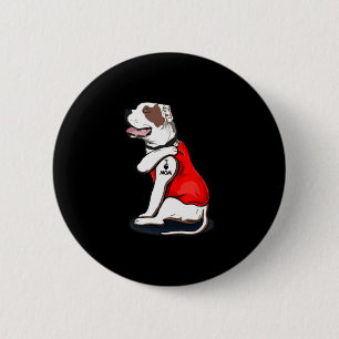 American-bulldog Dog I Love Mom Tattoo Button