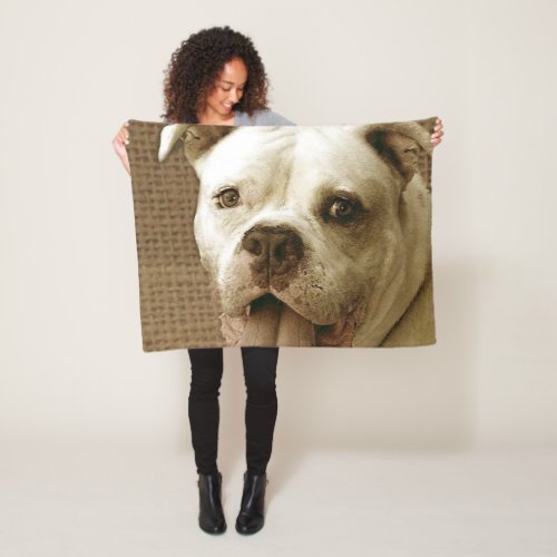 American Bulldog fleece blanket