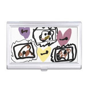 American Bulldog hearts Business Card Case