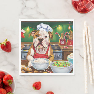American Bulldog Holiday Baking: Festive Christmas Napkins