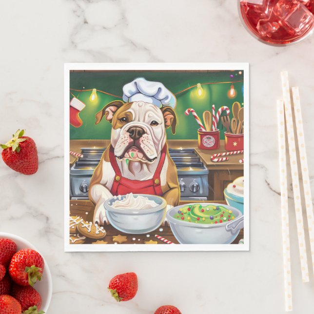 American Bulldog Holiday Baking: Festive Christmas Napkins (Insitu)