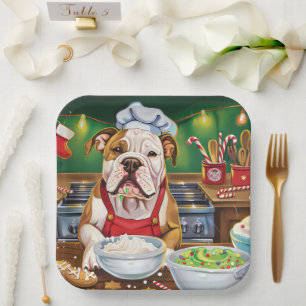 American Bulldog Holiday Baking: Festive Christmas Paper Plates
