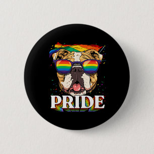 American Bulldog Lgbtq Rainbow Flag Pride Month Do Button