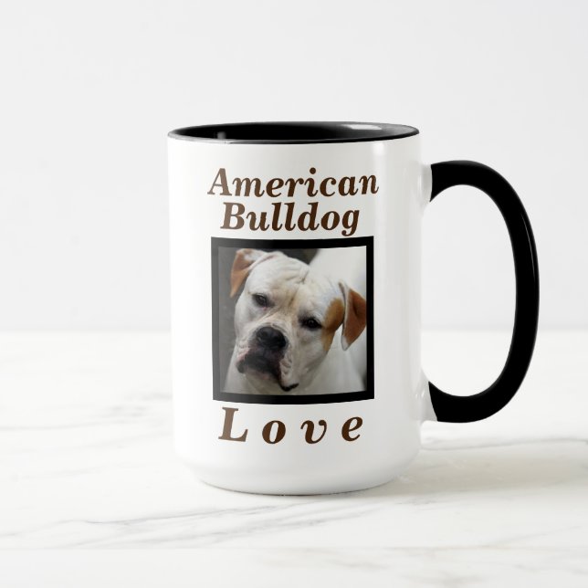 "American Bulldog Love" Dog Gift for Her or Him Mug (Right)