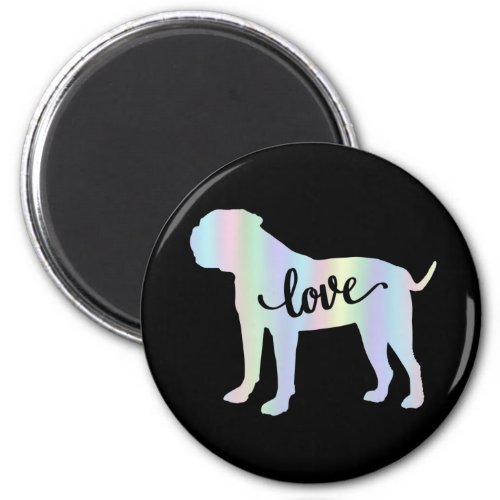 American Bulldog Love Silhouette Magnet