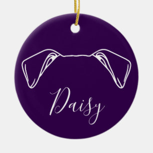 American Bulldog Ornament (Paw Prints)