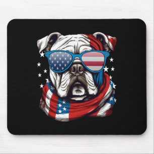 American Bulldog Patriotic 4th Of July Dog Lovers Mouse Pad
