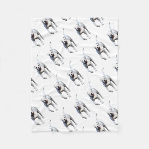 American Bulldog Pup Fleece Blanket